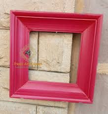 Wooden Frame Hand Painted Pink Frame