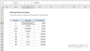 convert decimal hours to excel time