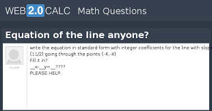 View Question Equation Of The Line