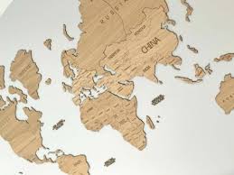 World Map Wall Art Wooden Globe Xl