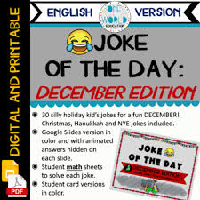 Daily jokes , good humoured simple fun. Joke Of The Day December Edition Digital And Printable English Version