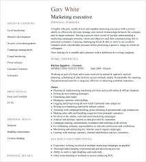 Resume Marketing Executive To Sample Resume For Digital Marketing