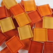 Ombre Shades Of Orange Glass Mosaic