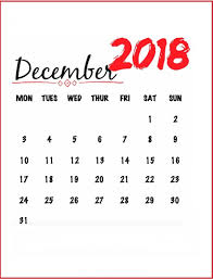 Cute December 2018 Calendar Free Calendar Templates Worksheets