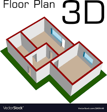 3d empty house floor plan royalty free