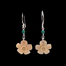 ivory forget me knot dangle earrings
