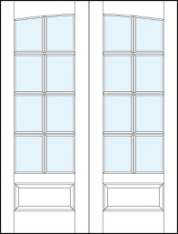 Panel Interior French Door W Arched Glass
