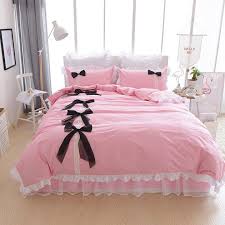 Korean 100 Cotton Pink Bedding Sets