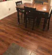 vinyl plank flooring gives kitchen a