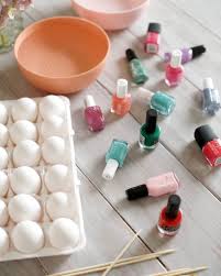 diy nail polish marbled eggs o glow