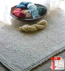knitted rectangular rug pattern