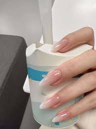 white ombre false nail tips