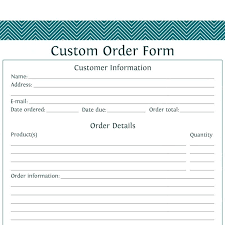 Custom Order Form Template