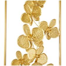Metal Gold Orchid Fl Wall Decor