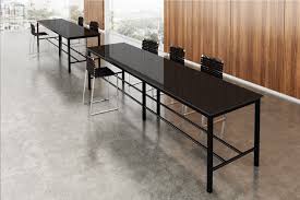 Black Glass Standing Table Ambience Doré