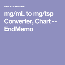 Mg Ml To Mg Tsp Converter Chart Endmemo Dogs And Cats