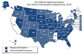 States With Religious And Philosophical Exemptions From