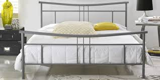 Queen Size Metal Bed In Grey Colour