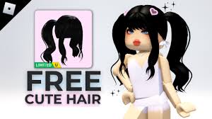 new free cute roblox hair black long