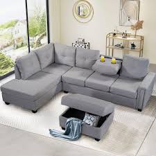 linen l shaped sectional sofa
