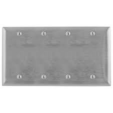 Hubbell Ss43 4gang Wall Plate Blank