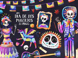 Watercolor Dia De Los Muertos Clipart