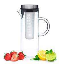 Glass Water Pitcher With Lid Fruit