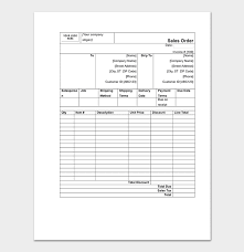 Sales Order Template 22 Formats Examples Word Excel Pdf