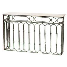 wrought iron and marble console table