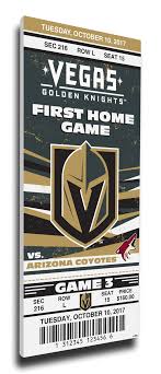 Vegas Golden Knights Commemorative First Home Game Canvas Mega Ticket