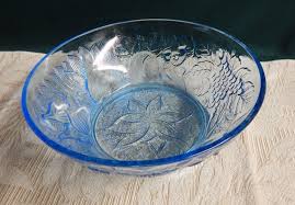 Kig Blue Bowls Pressed Glass Bowls Kig