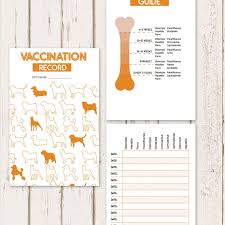 Printable Dog Vaccine Health Record Pet Care Record Book Instant Pdf Download Orange