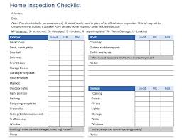 Home Inspection Checklist Template Excel And Word Excel Tmp