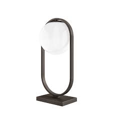 Brushed Bronze Table Lamp With Opal