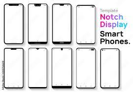 template notch display smartphones