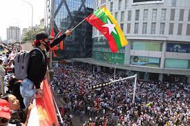 We translate local burmese news related to the myanmar coup to english. Tens Of Thousands Protest Myanmar Coup After Night Of Fear Security Patrols