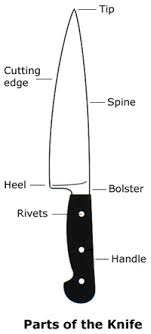 Culinary Arts 9 10 11 12 Parts Of The Knife Chart