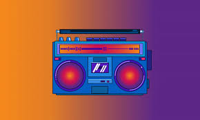 wallpaper synthwave radio colorful