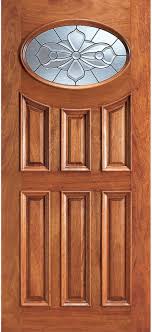 Entry Prehung 6 Panel Oval Glass Wood Door