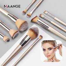 maange 10pcs wooden brush makeup