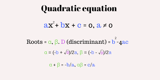 Quadratic Equation Coefficients Formula
