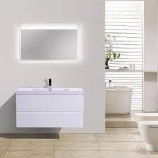 Conceptbaths Angela 41 9 In Wall Mount Bathroom Vanity High Gloss White