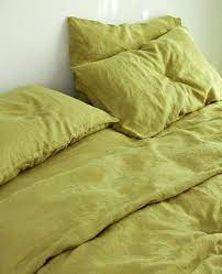 Chartreuse Yellow Linen Duvet Cover 1