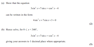 Exam Questions Trigonometric