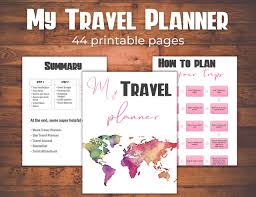 my printable travel planner pink