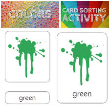 Colors Color Chart Card Sorting Activity Three Part Cards