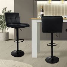 Bar Stool Set Of 2 Black Velvet Cover