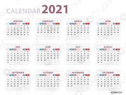 Calendrier 2021 peut etre egalement utilise comme memo pour les fetes ou anniversaires. Calendrier 2021 Vecteur Stock Crushpixel