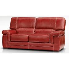 2 seater italian leather red settee sofa