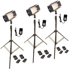 Bescor Fp 312t 3 Point Led Light Kit With Light Stands Fp312t